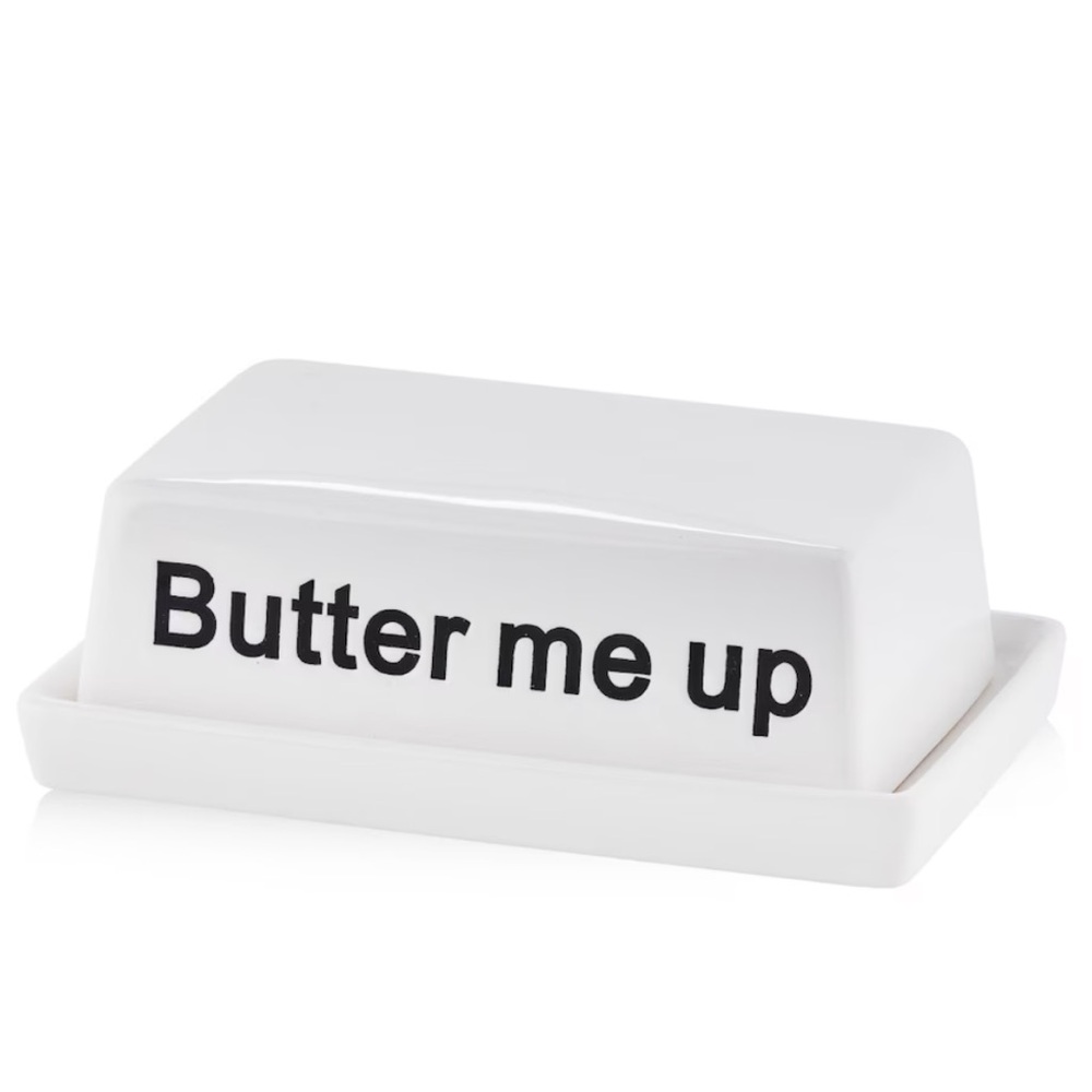 Ceramic white “Butter Me Up”‎ Butter Dish